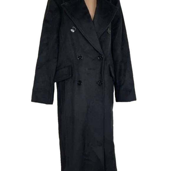 NEW MICHAEL KORS Women's Coat Double Breasted Maxi Size L Black - Picture 1 of 7